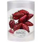 Magic 12 Zapfen 4,5 cm Glas Weihnachtsschmuck Weihnachtsdeko Christbaumkugeln Christbaumschmuck 45mm (Chianti // Bordeaux)