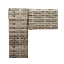 vidaXL Garten-Beistelltisch mit Holzplatte Grau Poly Rattan