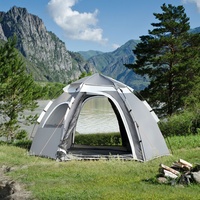 Campingzelt Kuppelzelt Automatik Outdoor Pop Up Zelt Camping 2-3 Personen Grau