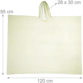 Relaxdays Regenponcho 10er Set, Einmal Regencape mit Kapuze, für Erwachsene, Notfallponcho Damen & Herren, gelb
