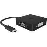 Icy Box USB-Videoadapter 4-in-1 Type-C 6 cm Schwarz