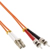 LWL Duplex Kabel, OM2, 2x LC Stecker/2x ST Stecker, 15m