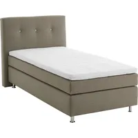 Westfalia Schlafkomfort Boxspringbett, beige (schwarz, beige), B:115cm L:210cm, Bezug