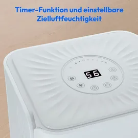 Medion DH10 Luftentfeuchter elektrisch (bis zu 50m3 (15m2), 12Liter/24h, 38db leise, elektrischer Raumentfeuchter, Normalbetrieb, Wäschemodus, Ventilatorbetrieb, Timer, Bodenrollen, Entfeuchter)