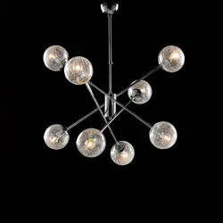 Bonetti Illumina Tresor – Aufhängung aus poliertem Chrom-Eisen, 8 Lichter, 100 – Ø73 – BL215-8-CR