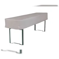 TexDeko Biertischhusse Tischdecke 3/8 Länge für Bierzelttisch Premium blickdicht waschbar 220x50x30cm (Grau)