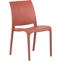 Stapelbarer Stuhl aus Kunstharz, hergestellt in Italien, Design für drinnen und draußen, SOFIA Red, 4-tlg