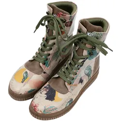 Schnürboots DOGO "Future Boots Sonnet From Life Damen Boots / Female", Damen, Gr. 38, Normalschaft, bunt (natur), Lederimitat, Schuhe, Vegan