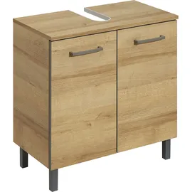 Saphir Waschbeckenunterschrank SAPHIR "Quickset 919 Unterbeckenschrank, Riviera Eiche quer Nachbildung", braun (riviera eiche quer nachbildung), B:60cm H:62cm T:33cm, Holzwerkstoff, Schränke, Waschbeckenunterschrank, Waschbeckenschrank inkl.