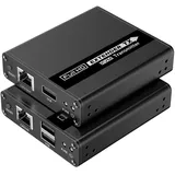 PremiumCord HDMI KVM Extender bis zu 70 m mit USB-Übertragung über Patchkabel Cat6/Cat6A/Cat7, Metallgehäuse, Kompatibel mit Full HD 1080p 60Hz