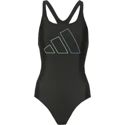 adidas Big Bars Schwimmanzug Damen in black, Größe 36 - schwarz