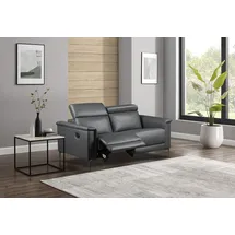 OTTO home 2-Sitzer OTTO HOME "Lund, mit Relaxfunktion und Kopfteilverstellung", grau, B:160cm H:97cm T:100cm, Kunstleder 100% Polyurethan, Sofas, manuell od. elektrisch (m.USB-C), Echtleder, Kunstleder, Webstoff