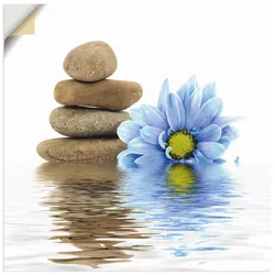 Artland Wandbild »Therapie-Steine mit einzelnen Blumen«, Zen, (1 St.), als Leinwandbild, Wandaufkleber in verschied. Größen Artland Farbe Bild(er): weiß