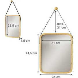 Vicco Spiegel Mirno, Bambus, 34 x 41.5 cm mit verstellbarem Gurt,