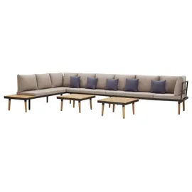 vidaXL 8-tlg. Garten-Lounge-Set mit Kissen braun