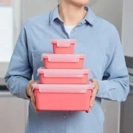 Emsa Clip & Close Color Edition Frischhaltedose | 2,2 Liter | 100% auslaufsicher/hygienisch | BPA-frei | spülmaschinen-, mikrowellen- und gefriergeeignet | Koralle