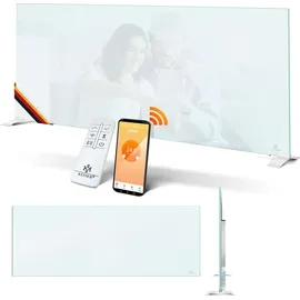 Kesser KESSER® Infrarotheizung Glaskonvektor Glasheizung Energiesparend 2in1 Standgerät & Wandmontage Elektroheizung mit Erkennung Offener Fenster + Fernbedienung & App-Steuerung Thermostat Heizpaneel