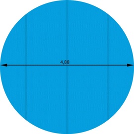Tectake Solarfolie rund Ø 488 cm blau