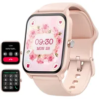 Smartwatch Damen mit Telefonfunktion, 1.8" Fitnessuhr Damen mit Alexa integriertem Pulsmesser/Schlaf/SpO2, Schrittzähler Uhr Damen mit IP68 wasserdicht,100+ Sportmodi, kompatibel mit Android & IOS