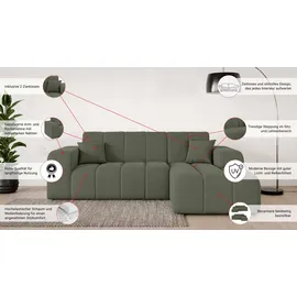 OTTO home Eckcouch Polyester 2-Sitzer Dunkelgrau