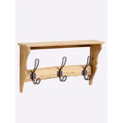 Hakenleiste HEINE HOME, beige (natur, braun), B:52cm H:28,5cm T:12,5cm, Metall, Hakenleisten