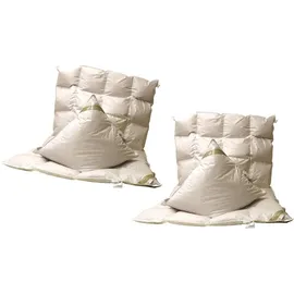 Betten Hofmann 2 x Set Daunenbett Daunendecke Bettdecke 4x6 155x220 100% + Kissen 80x80 4.tlg. - Weiß