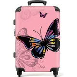 NoBoringSuitcases.com NoBoringSuitcases.com® Handgepäck, Hartschalenkoffer mit TSA Schloss, Trolley, Reisekoffer, Carry on, Rollkoffer, Klein oder Mittelgroß Rosa