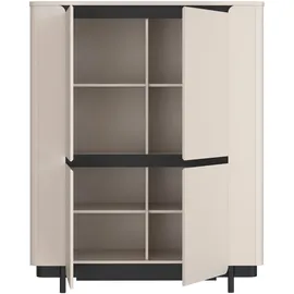 Forte Highboard 130,3 x 161,1 x 44,8 cm Beige / Schwarz