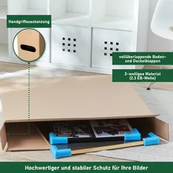 20 x Bilderkarton (915 x 200 x 860 mm) stabil 2-wellig Versandkarton Bilder Gemälde Paket DHL braun Transport Umzug BB-Verpackungen