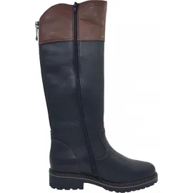 REMONTE Hochschaftstiefel - Nachtschwarz / Braun Glattleder Größe: 40 Normal - Schwarz