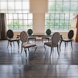 KAWOLA Stuhl LINDA Esszimmerstuhl Barock Velvet grün