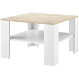 [en.casa] Couchtisch Aachen Weiß Eiche 60 x 40 cm