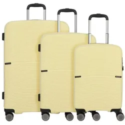 Worldpack San Francisco 4 Rollen Kofferset 3-teilig hellgelb- creme