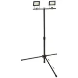 UNITEC Baustrahler UniTec LED Strahler mit Stativ 2 x 14 W 1700 lm, Inkl. Leuchtmittel, Nicht dimmbar ohne Bewegungsmelder grau