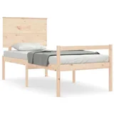 vidaXL Bettgestell, Seniorenbett mit Kopfteil Massivholz