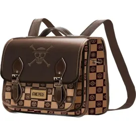 One Piece Chess-Satchel Rucksack-Schultertasche, Kamel, 27 x 20 cm