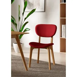INOSIGN Stuhl »COZY Made in Italy« (Set) 2 Stk.Gestell in Buche, Kirsch- oder Nussbaum, Massivholz, Design Stuhl, rot
