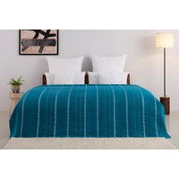 Home Affaire Tagesdecke »MELLI«, mit gewebten weißen Streifen, Baumwollmischung, Überwurf, ohne Füllung, blau