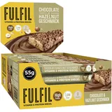 Fulfil Vitamin- und Proteinriegel Chocolate Hazelnut Geschmack – High Protein, Low Sugar Snack mit Schokolade und Vitaminen – 15 x 55 g