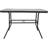 VCM Gartentisch 110cm Stahl/Glas Anthrazit