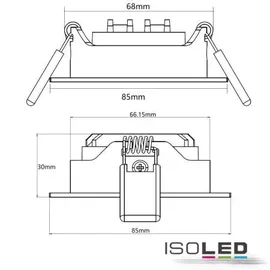 ISOLED Slim68 MiniAMP 1er rund Alu gebürstet 8W 24V DC neutralweiß dimmbar