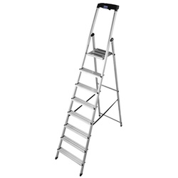 KRAUSE Stufen-Stehleiter »MONTO Safety«, 8 Sprossen, Aluminium - silberfarben