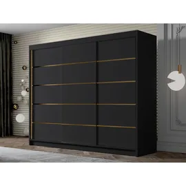 Mirjan24 Schiebetürenschrank, Schwarz,