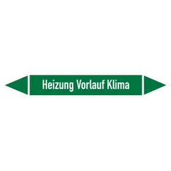Rohrleitungskennzeichen Heizung Vorlauf Klima - 187x26 mm Folie selbstklebend