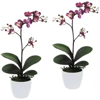 Creativ green Kunstpflanze CREATIV GREEN "Orchidee Phalaenopsis", lila, H:55cm, Kunststoff, Polyester, Kunstpflanzen, Kunstpflanze, im Keramiktopf