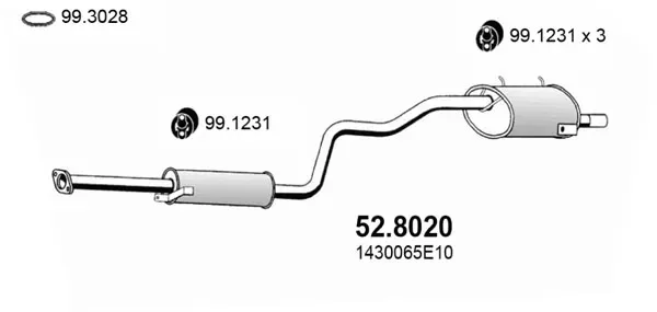 ASSO Mittel-/Endschalldämpfer 528020 für Suzuki