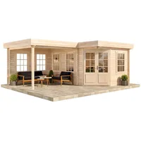 Alpholz 5-Eck Gartenhaus Pepe 6,18 x 4,62 x 2,36 m natur