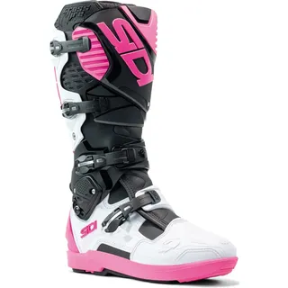 Sidi Crossfire 3 SRS Motocross Stiefel, schwarz-weiss-pink, Größe 45 für Männer