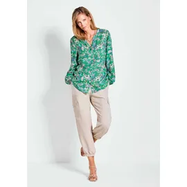 GOLDNER Florale Viskosebluse grün 20