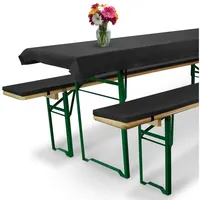 Beautissu Bierbankauflage 220 x 50 cm grau 3-tlg.
